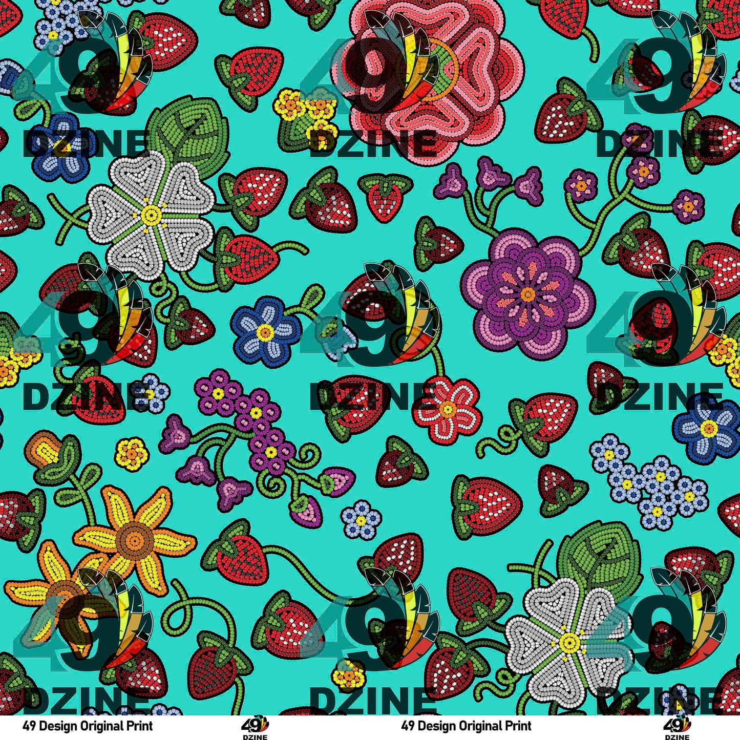 Berry Pop Turquoise Fabric