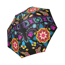 Load image into Gallery viewer, Geometric Floral Winter-Black Foldable Umbrella
