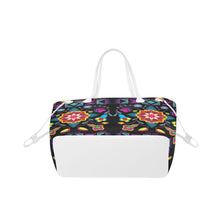 Load image into Gallery viewer, Geometric Floral Winter - Black Clover Canvas Tote Bag
