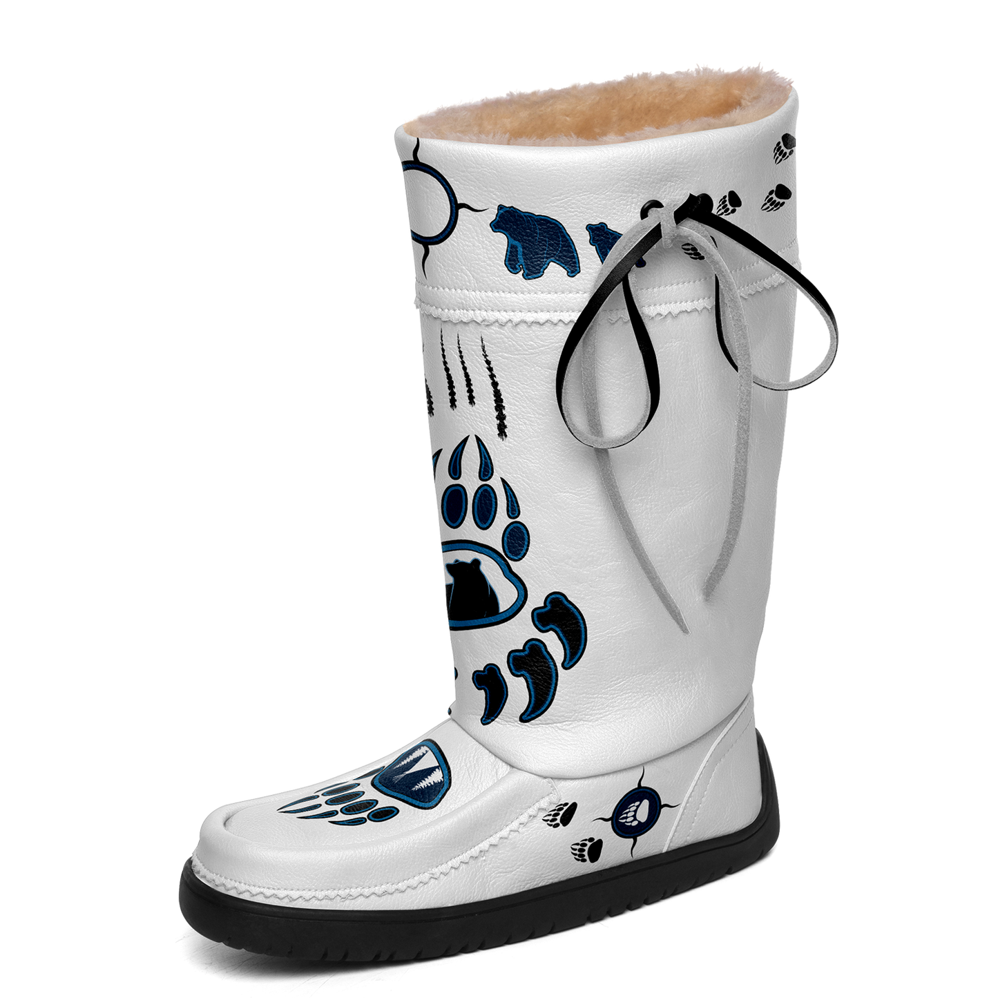 Navy Bearpaw Real Leather MocLux