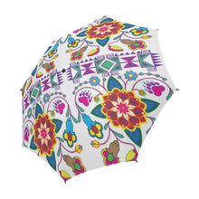 Load image into Gallery viewer, Geometric Floral Winter-White Semi-Automatic Foldable Umbrella
