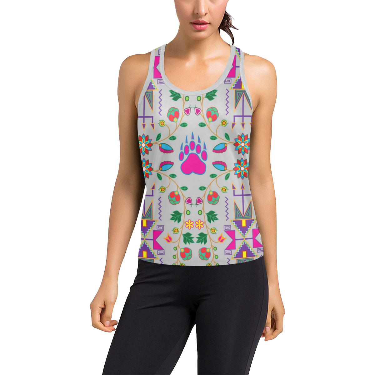 Geometric Floral Fall Racerback Tank Top