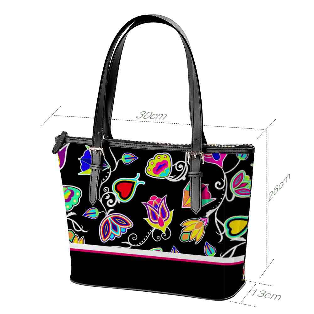 Indigenous Paisley Black Large Tote Shoulder Bag