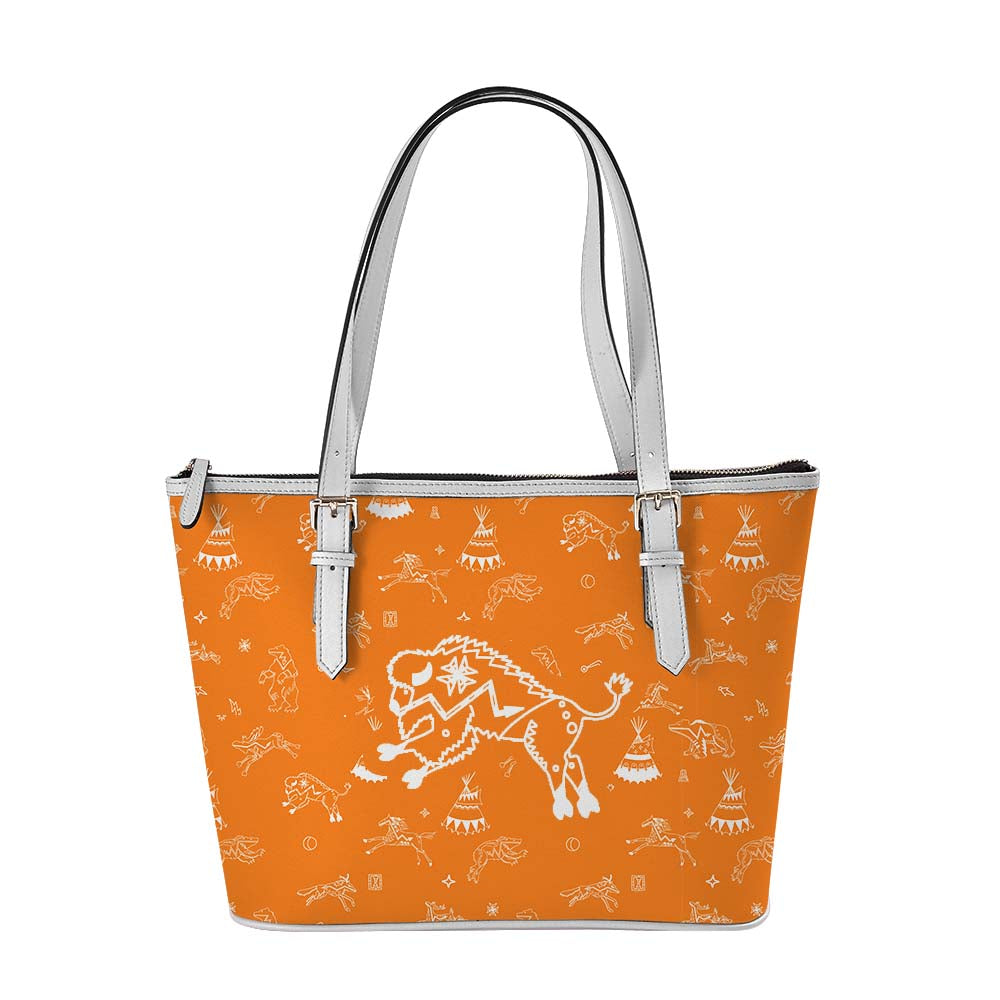 Ledger Dabbles Orange Large Tote Shoulder Bag