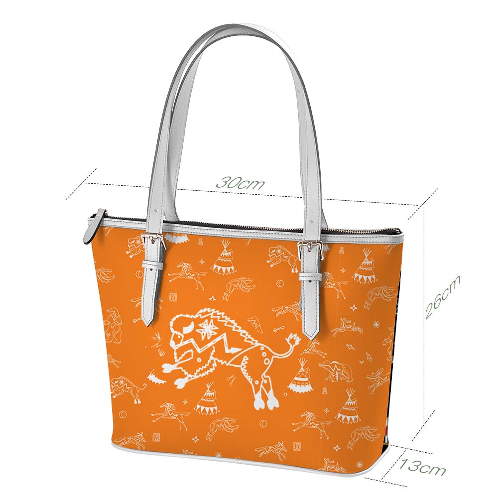 Ledger Dabbles Orange Large Tote Shoulder Bag