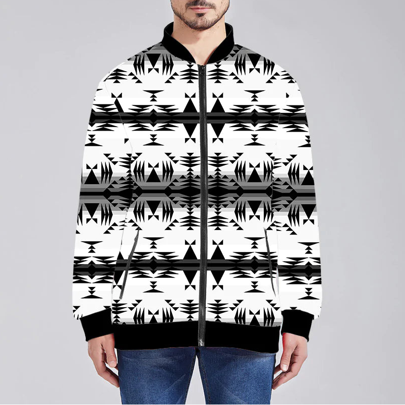 Between the Mountains White and Black Youth Lightweight Jacket
