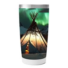 Load image into Gallery viewer, Aurora Winter Tipi 15OZ Tumbler
