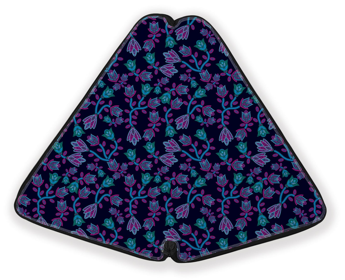 Beaded Blue Nouveau Fan Case