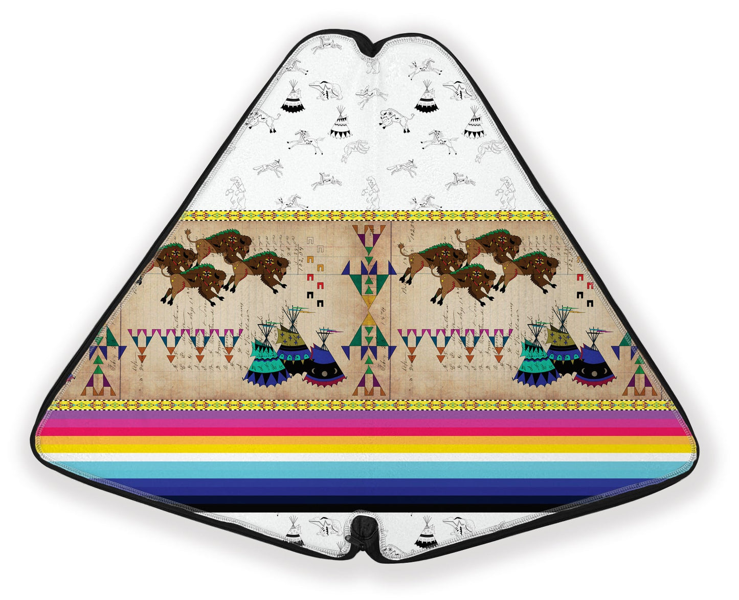 Buffalos Running White Clay Fan Case