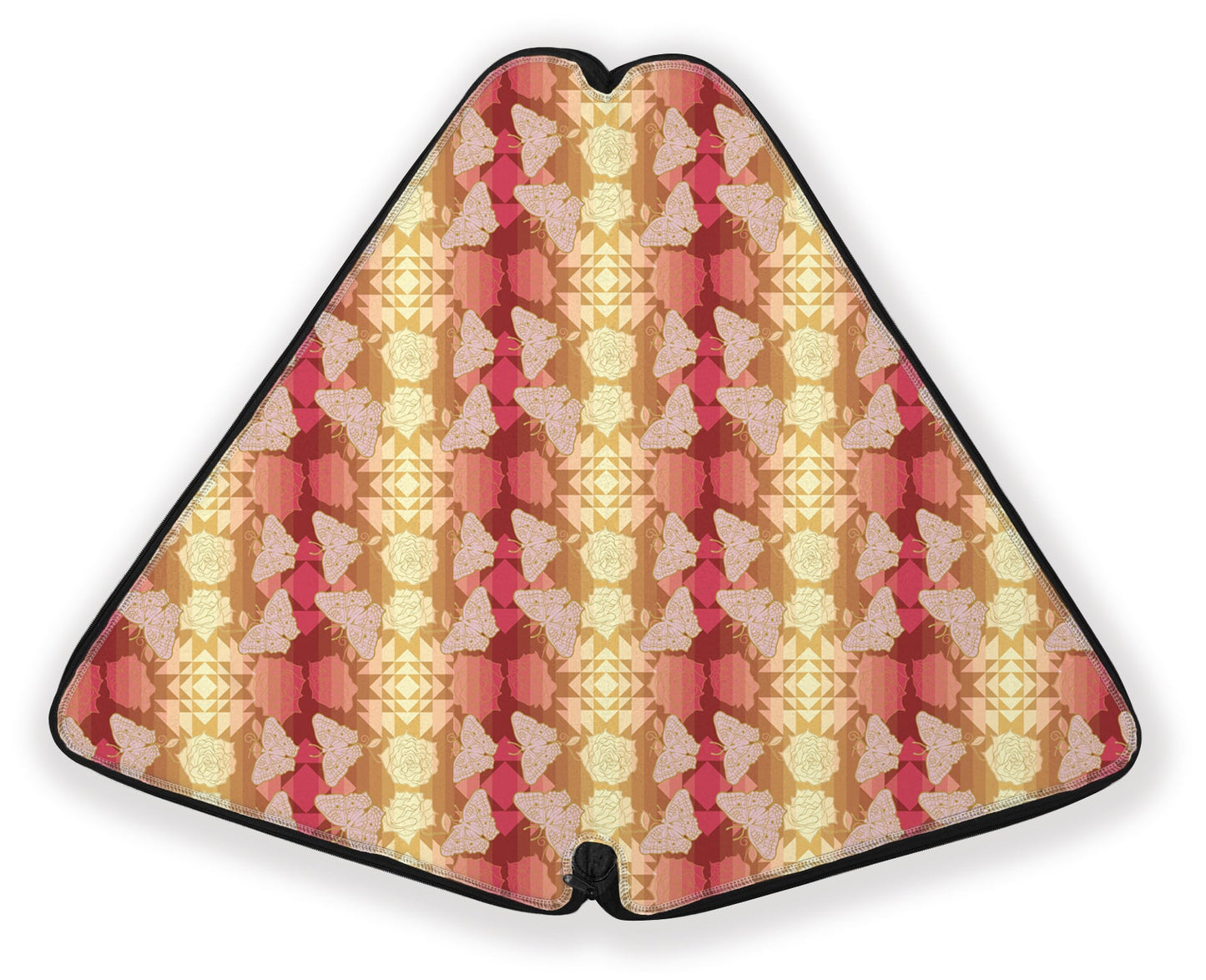 Butterfly and Roses on Geometric Fan Case