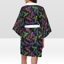 Load image into Gallery viewer, Neon Floral Hummingbirds Kimono Robe
