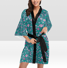 Load image into Gallery viewer, Burgundy Bloom Kimono Robe
