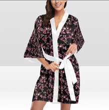 Load image into Gallery viewer, Floral Green Black Kimono Robe
