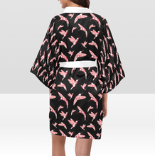 Load image into Gallery viewer, Strawberry Black Kimono Robe
