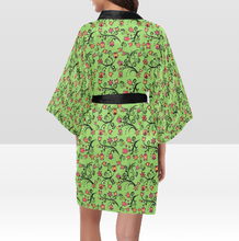 Load image into Gallery viewer, LightGreen Yellow Star Kimono Robe
