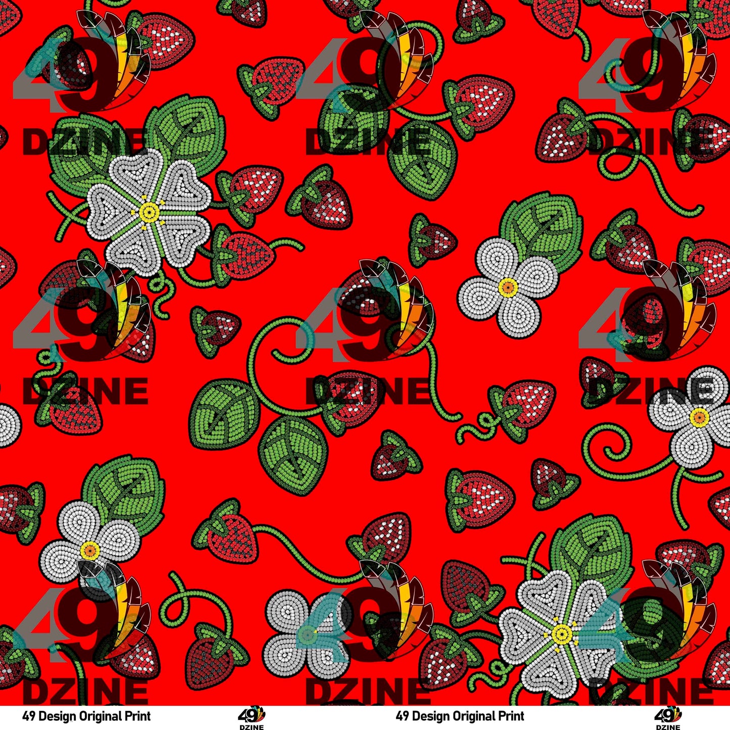 Strawberry Dreams Fire Fabric