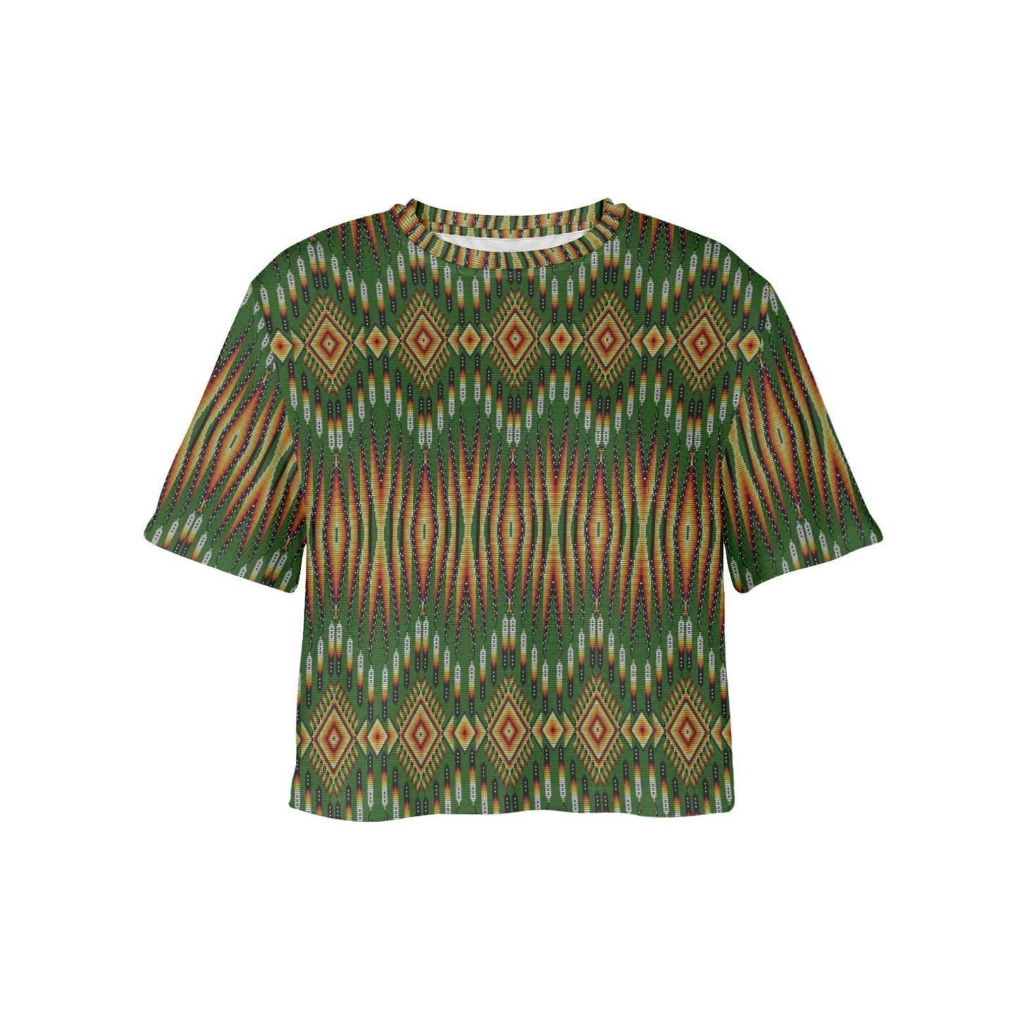 Fire Feather Green Crop Top