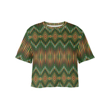 Load image into Gallery viewer, Fire Feather Green Crop Top
