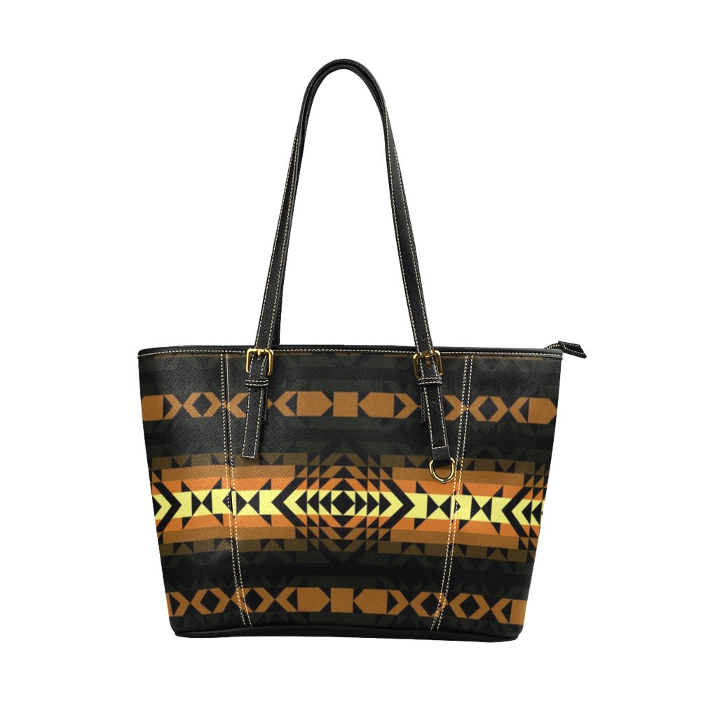 Black Rose Spring Canyon Tan Leather Tote Bag