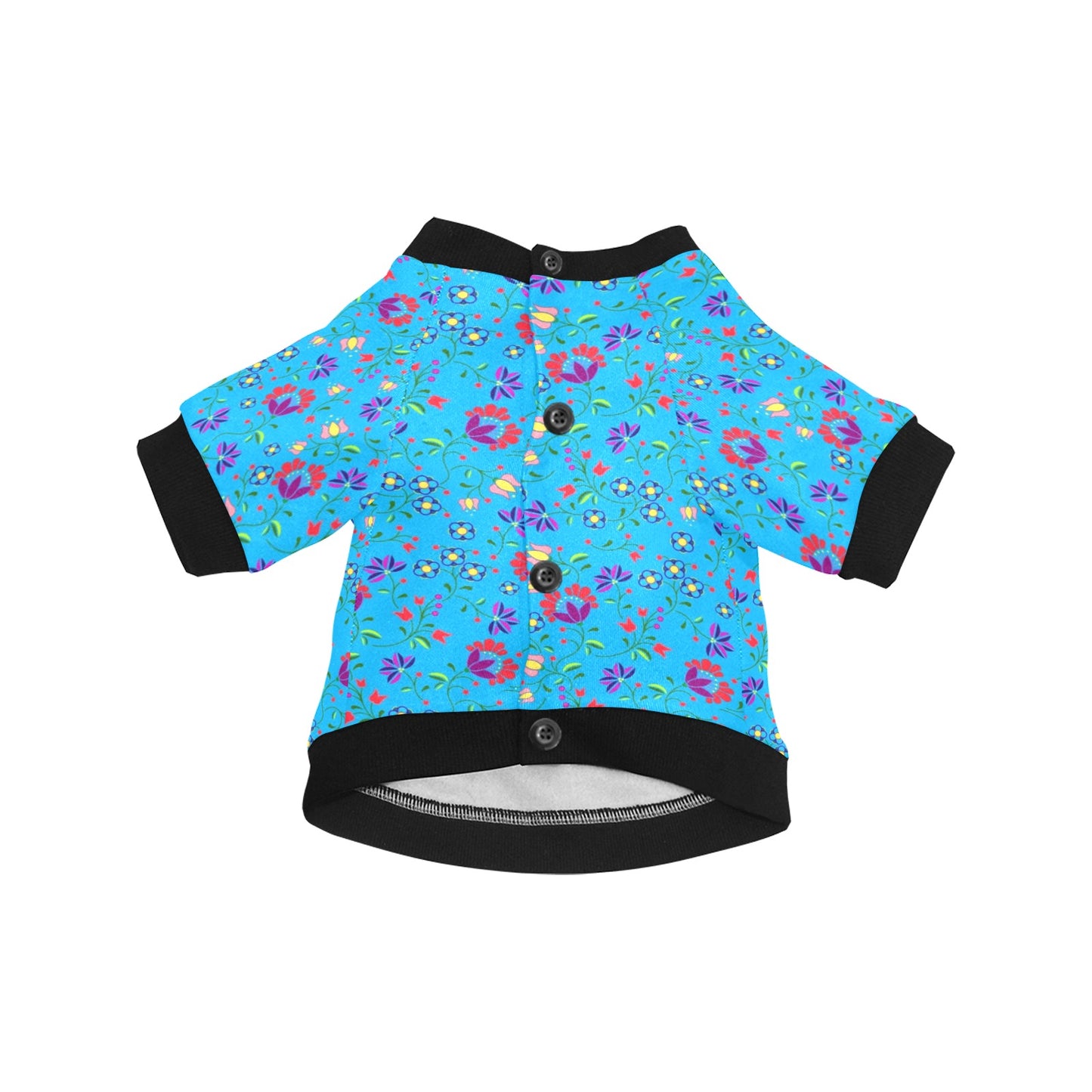 Fleur Indigine Ciel Pet Dog Round Neck Shirt