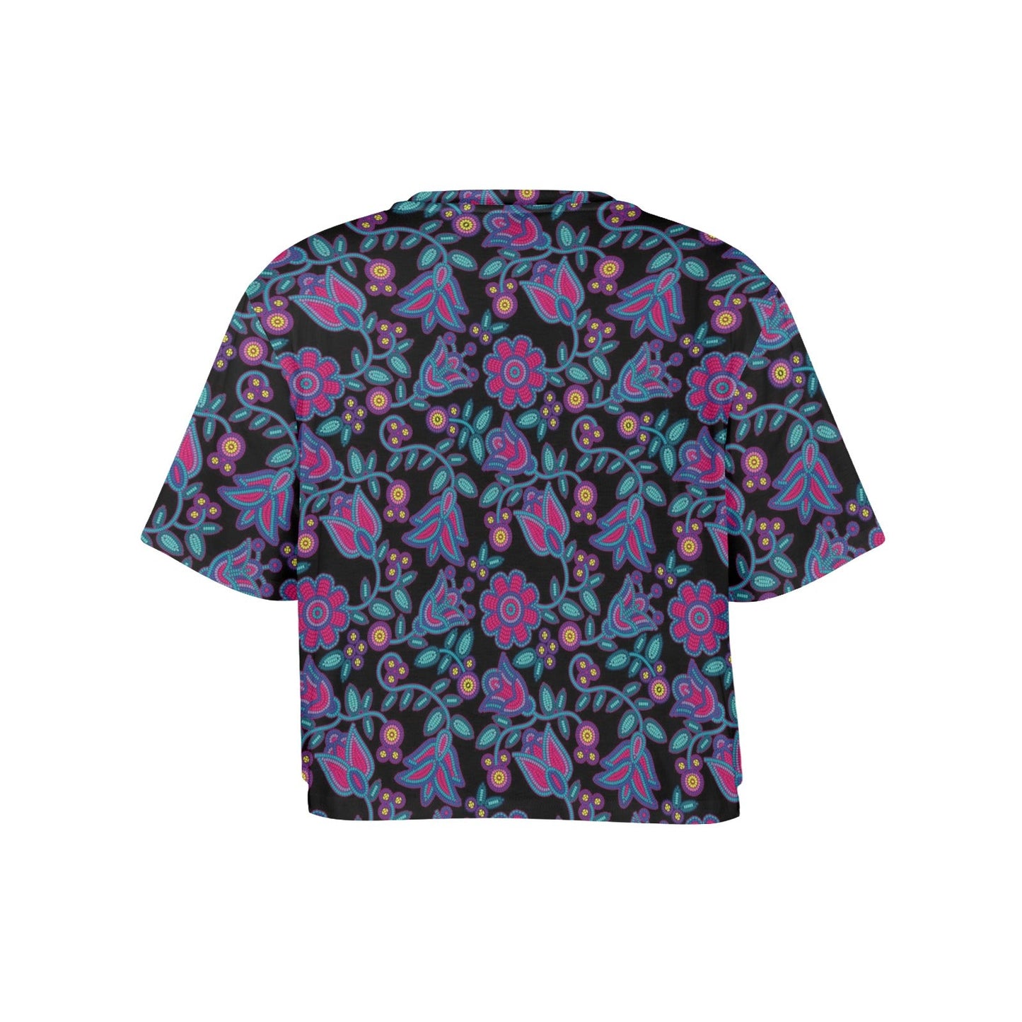 Beaded Nouveau Coal Crop Top