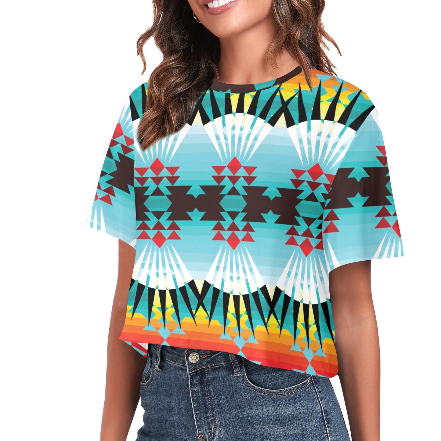 Ribbonwork Bustle Crop Top