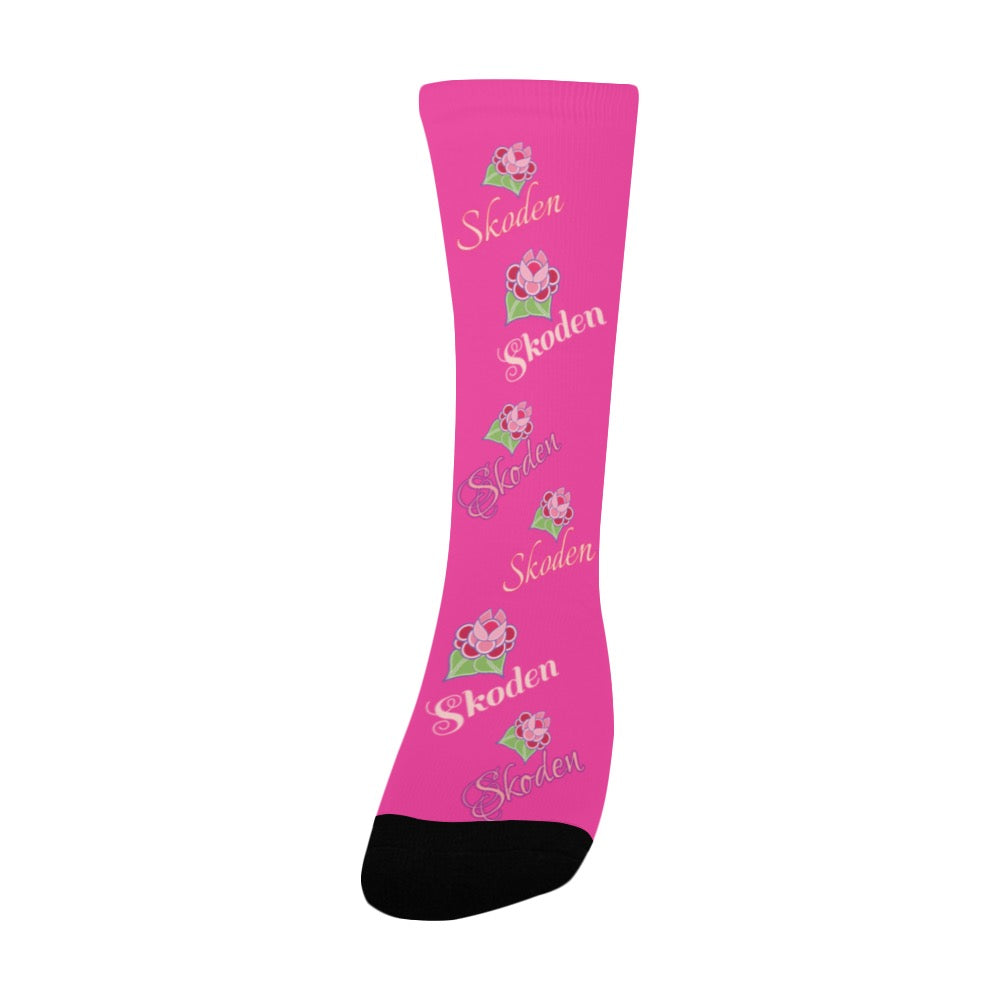 Ladies Skoden Floral Pink Women's Custom Socks