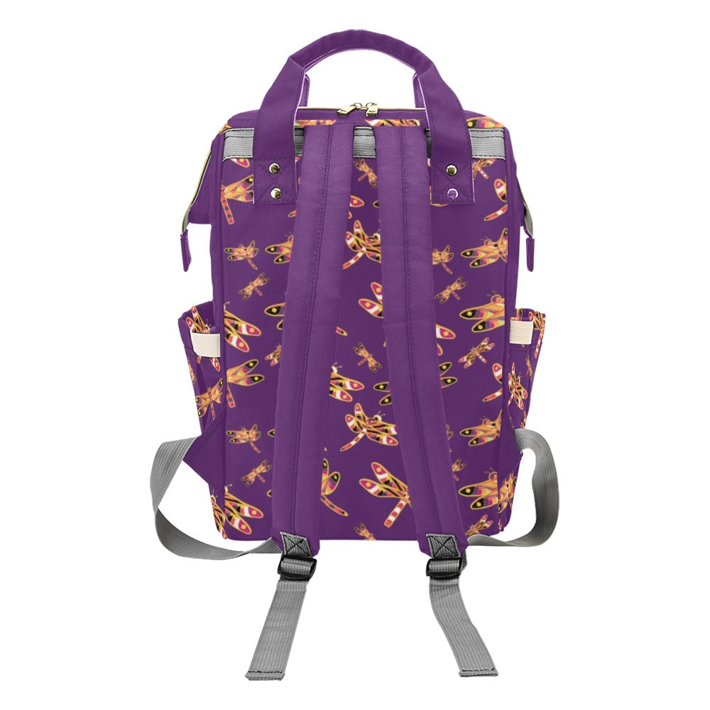 Gathering Yellow Purple Multi-Function Diaper Backpack/Diaper Bag