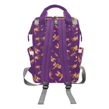 Load image into Gallery viewer, Gathering Yellow Purple Multi-Function Diaper Backpack/Diaper Bag
