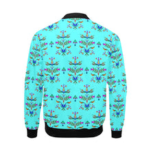 Load image into Gallery viewer, Dakota Damask Turquoise Bomber Jacket for Men
