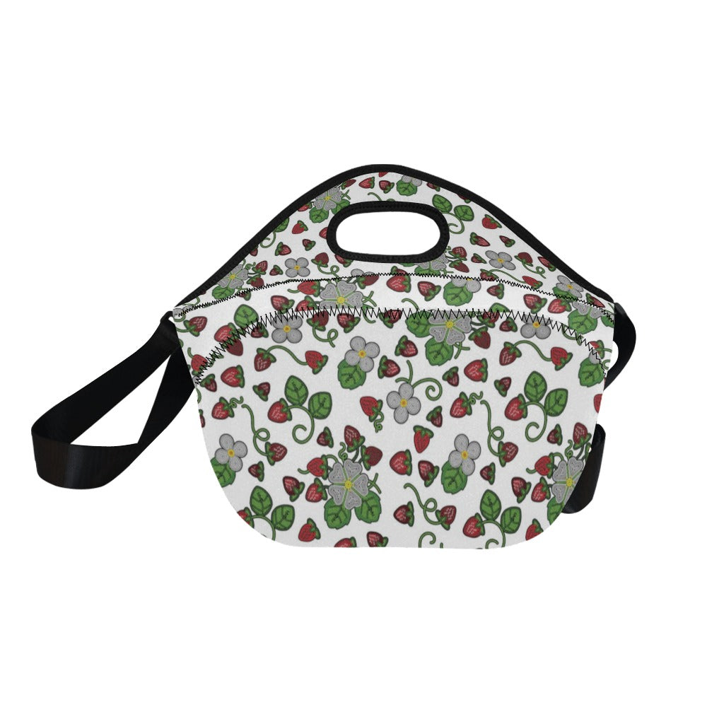 Strawberry Dreams White Neoprene Lunch Bag/Large