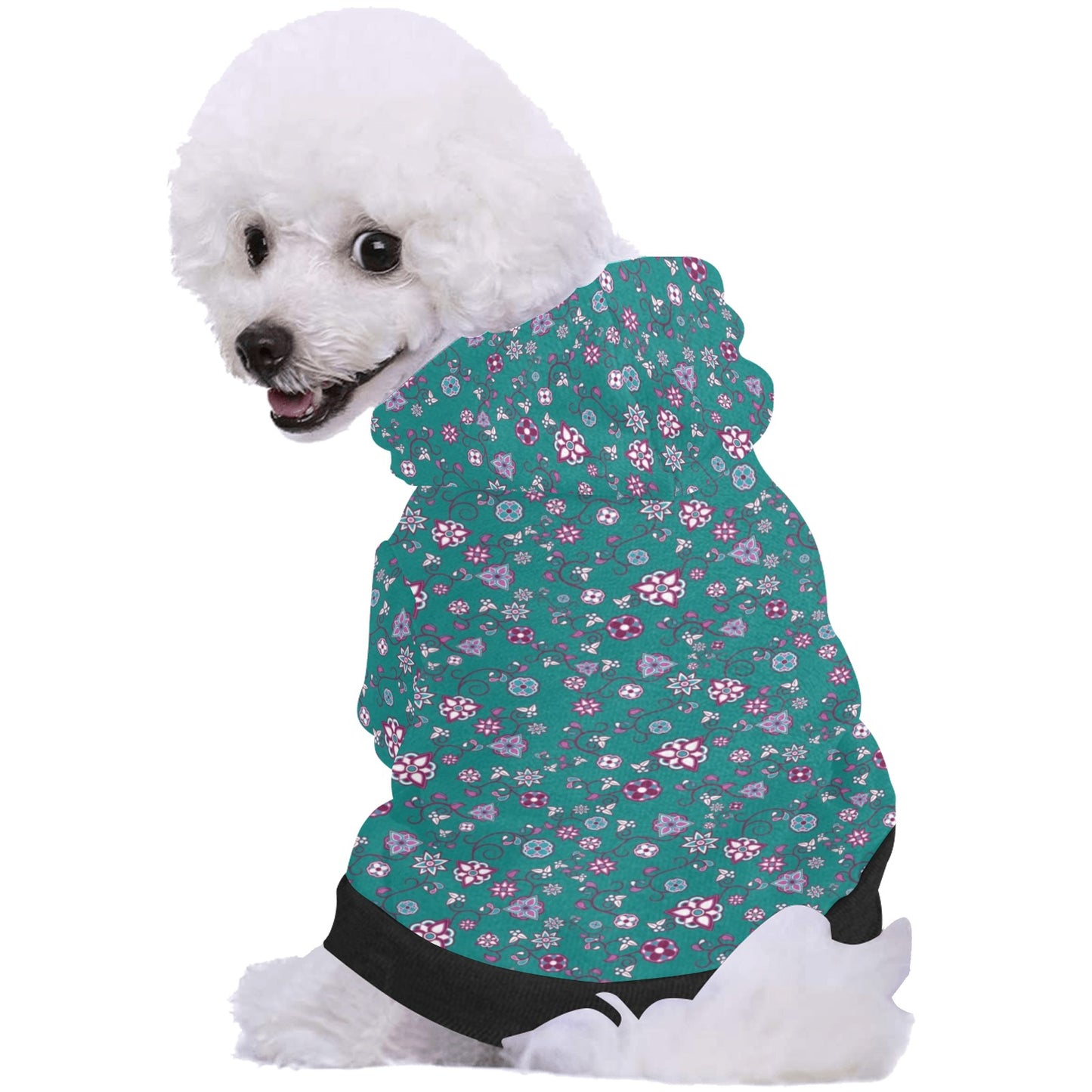 Burgundy Bloom Pet Dog Hoodie