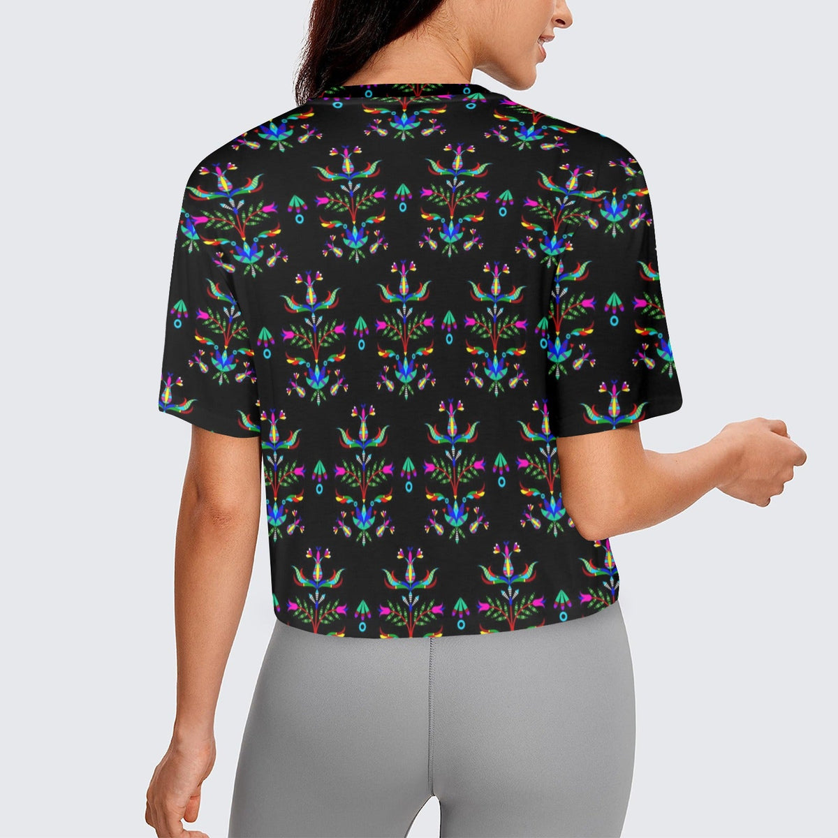 Dakota Damask Black Crop Top