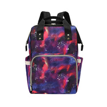 Load image into Gallery viewer, Animal Ancestors 3 Blue Pink Swirl Multi-Function Diaper Backpack/Diaper Bag
