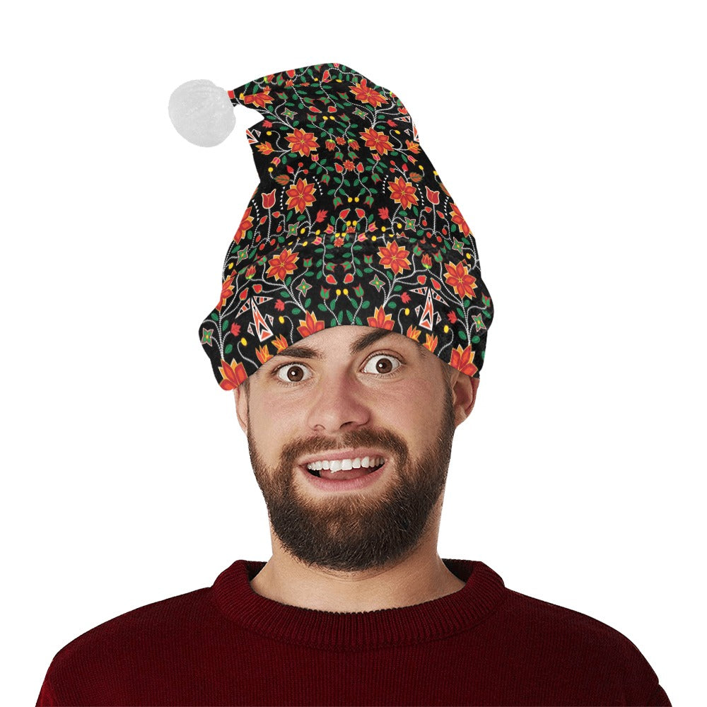 Floral Beadwork Six Bands Santa Hat
