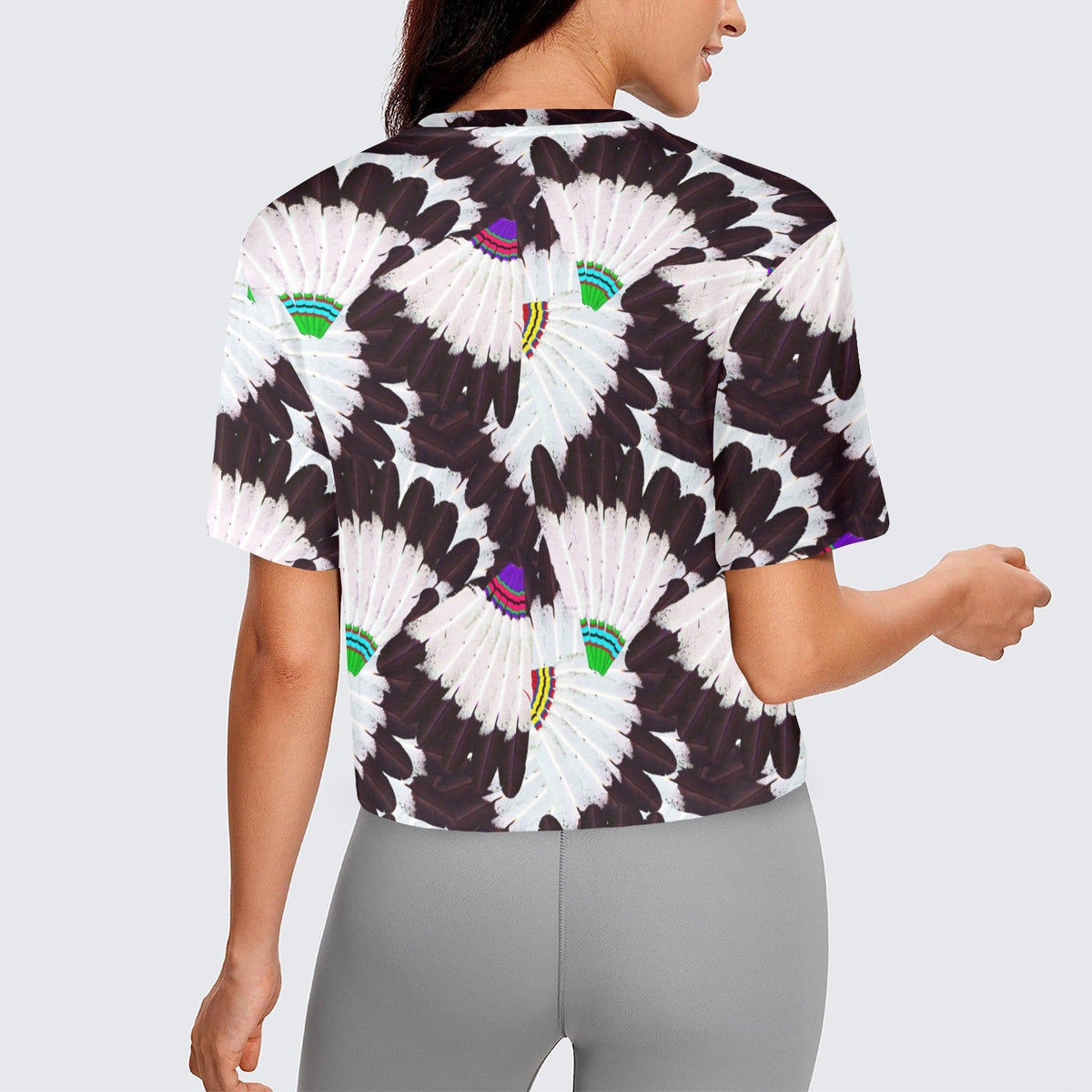 Eagle Feather Fans Crop Top