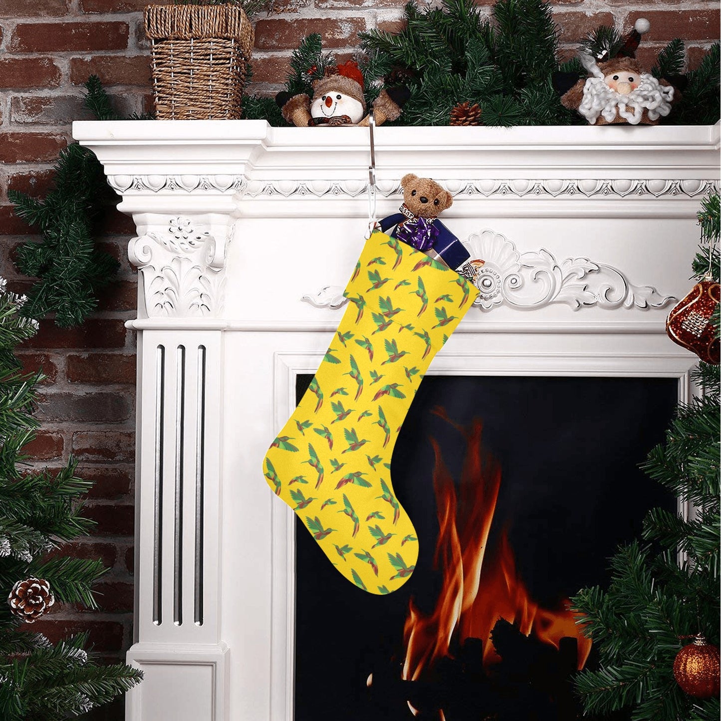 Red Swift Yellow Christmas Stocking