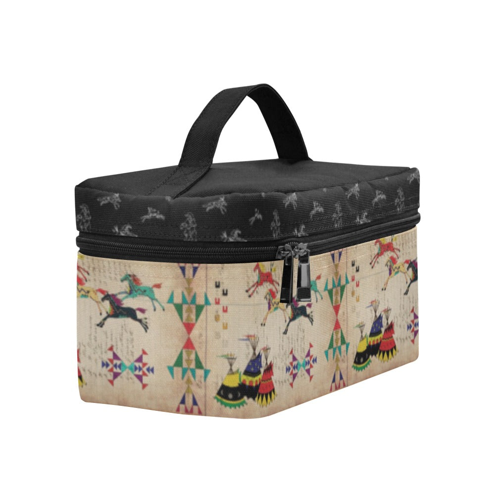 Horses Running Black Sky Cosmetic Bag