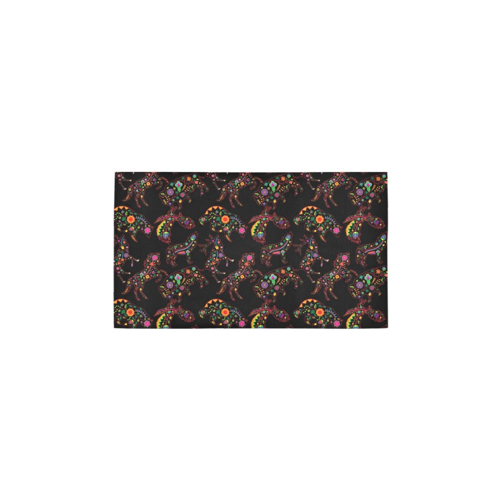 Neon Floral Animals Bath Rug 16''x 28''