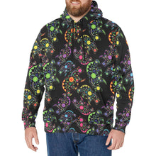 Load image into Gallery viewer, Neon Floral Bears Men&#39;s Long Sleeve Fleece Hoodie
