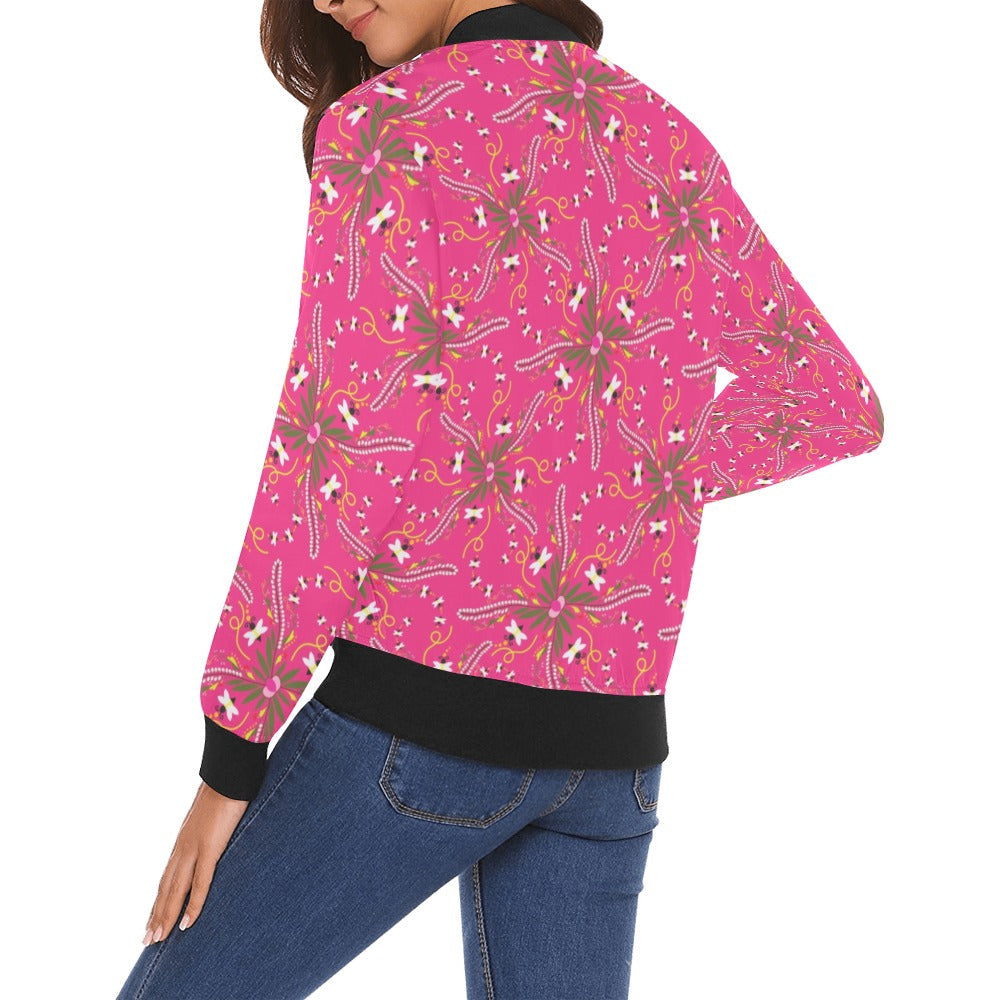 Willow Bee Bubblegum Bomber Jacket for Women