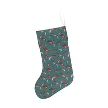 Load image into Gallery viewer, Red Swift Turquoise Christmas Stocking
