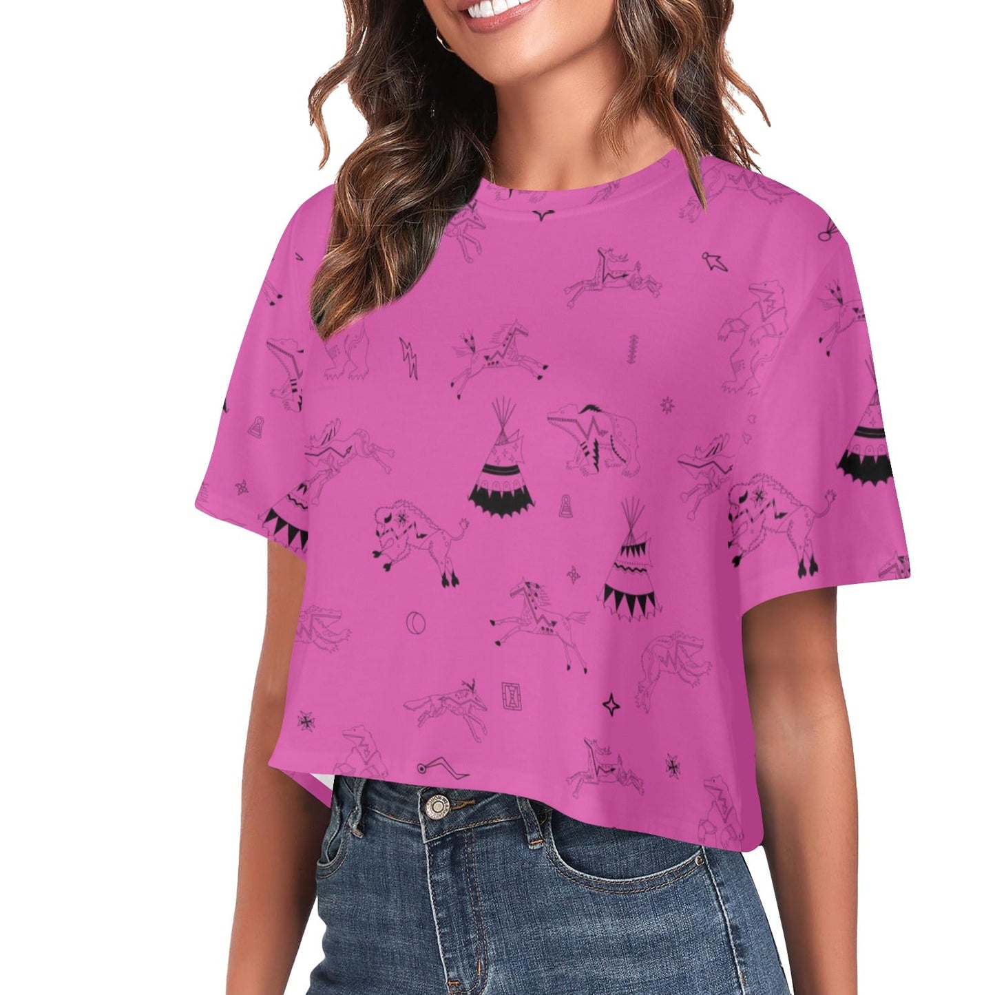 Ledger Dabbles Magenta Crop Top