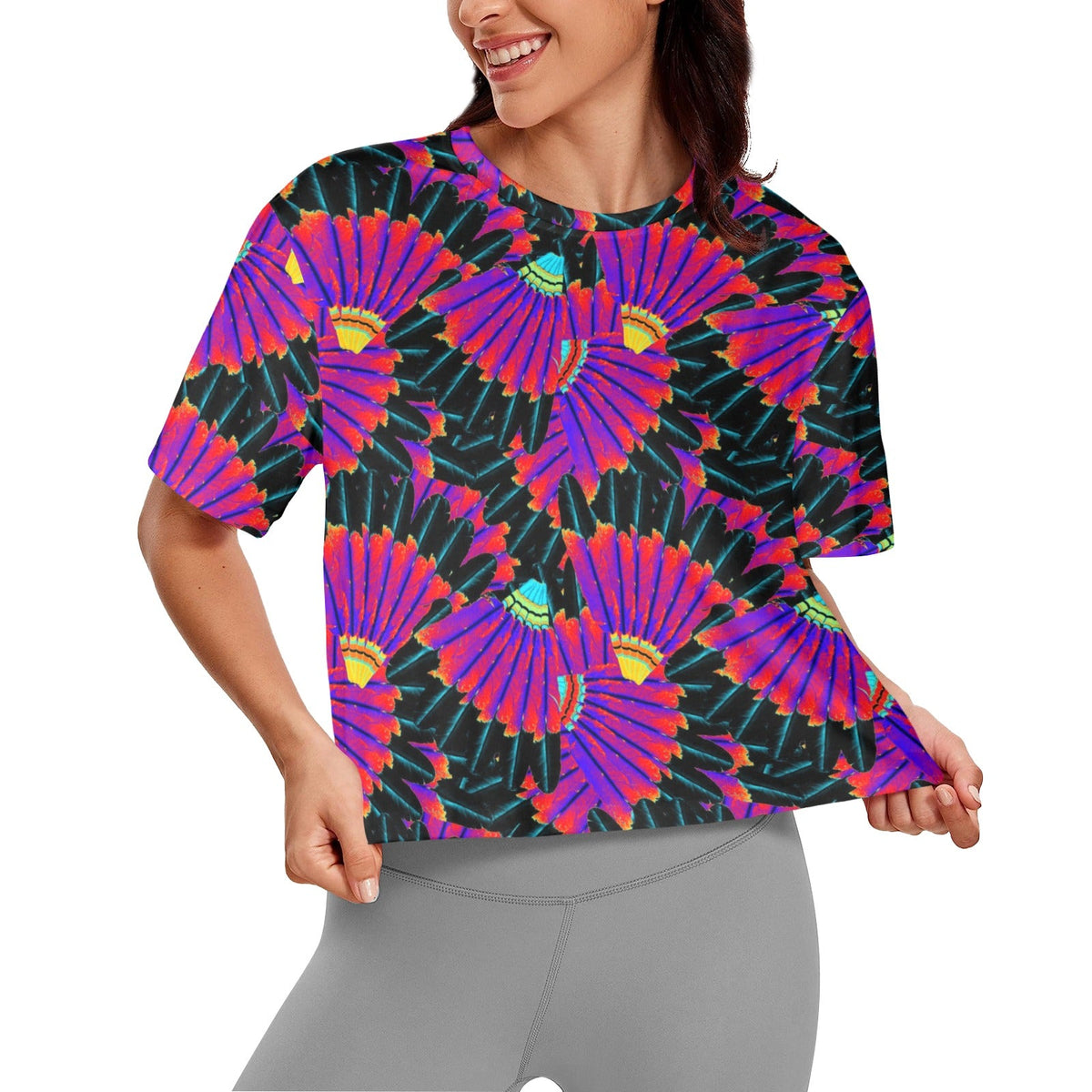 Eagle Feather Remix Crop Top