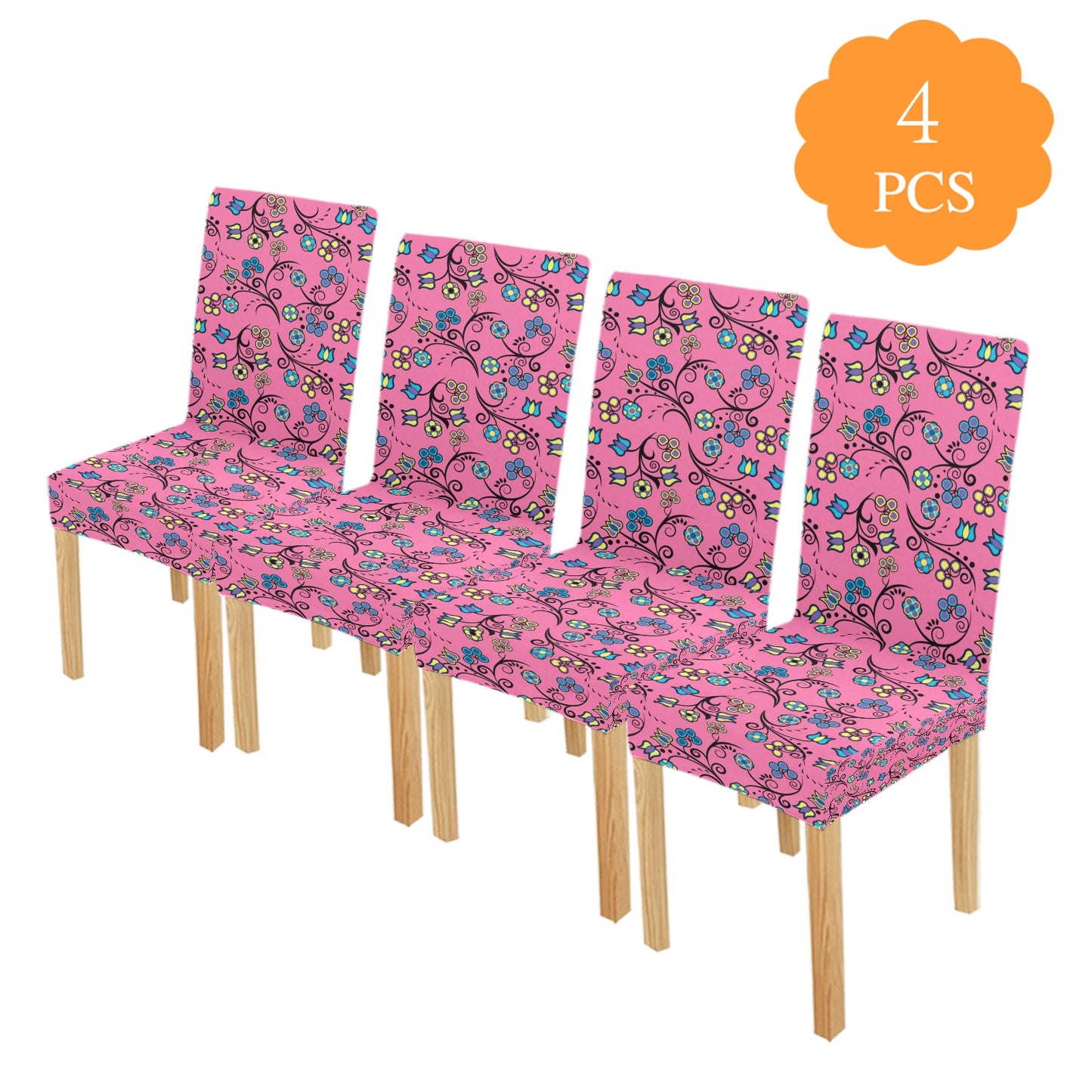 Blue Trio Bubblegum Chair Cover (Pack of 4)