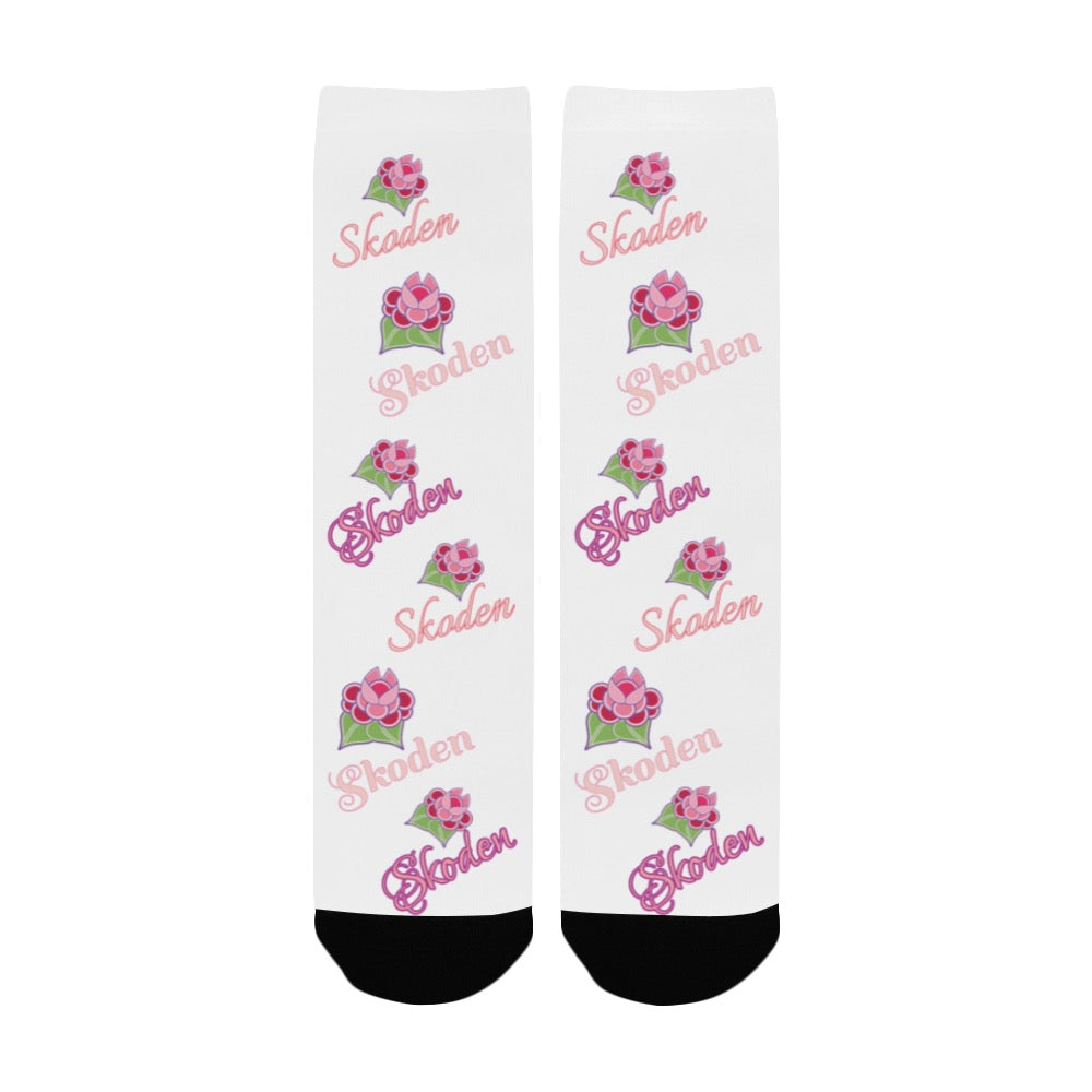 Ladies Skoden Floral White Women's Custom Socks