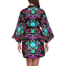 Load image into Gallery viewer, Floral Beadwork Four Clans Winter Long Sleeve Kimono Robe
