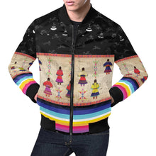 Load image into Gallery viewer, Ledger Round Dance Midnight Bomber Jacket for Men
