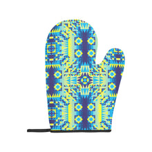 Load image into Gallery viewer, Kaleidoscope Jaune Bleu Oven Mitt &amp; Pot Holder
