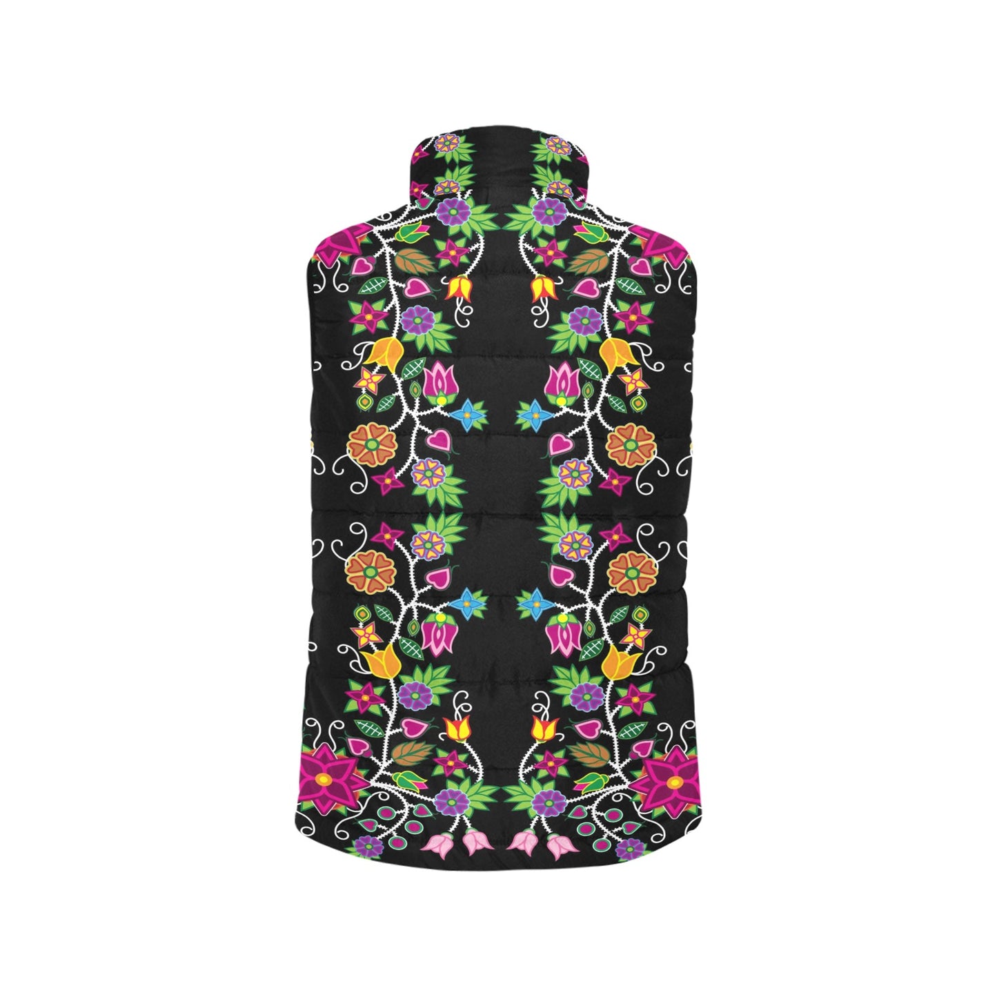 Floral Beadwork Women's Padded Vest Jacket